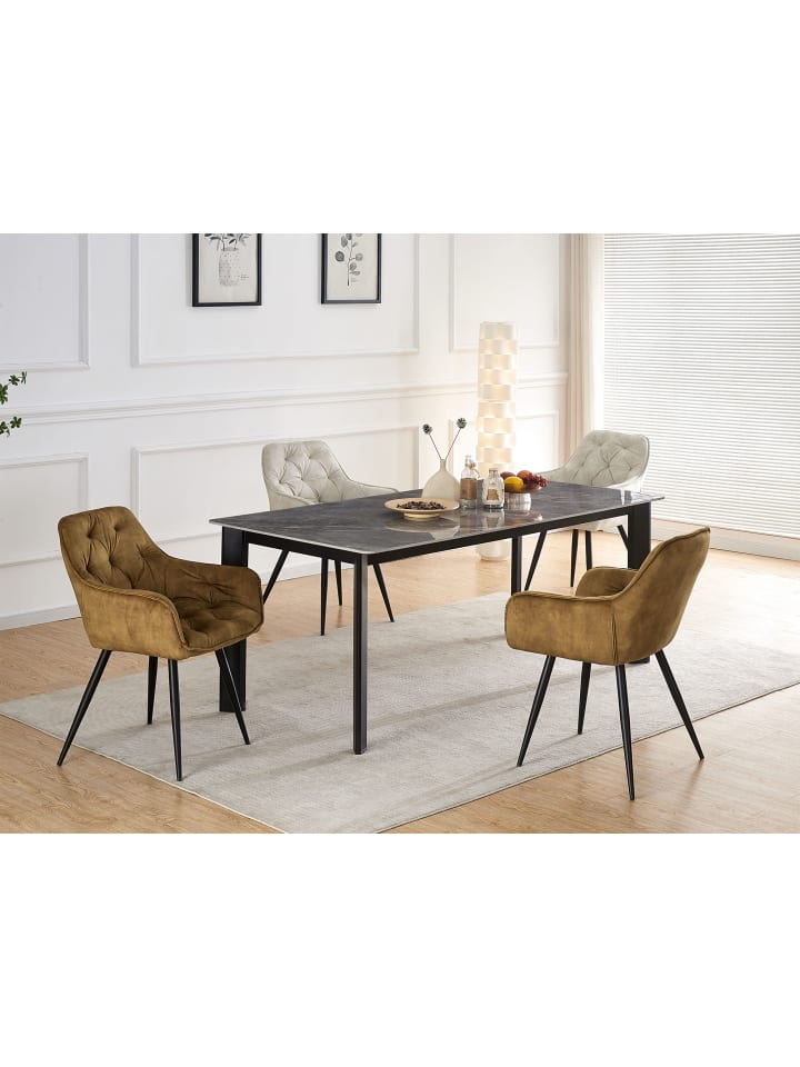B&D Home 2er-Set: Esszimmerstuhl DIETER in Gelb - (B)56 x (H)84 x (T)61 cm günstig kaufen onesize
