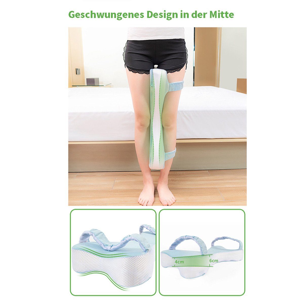 götäzer Kniekissen Beine aus Memory-Schaum 53×23×8cm, Multifunktionales Kniekissen mit doppeltem Verwendungszweck