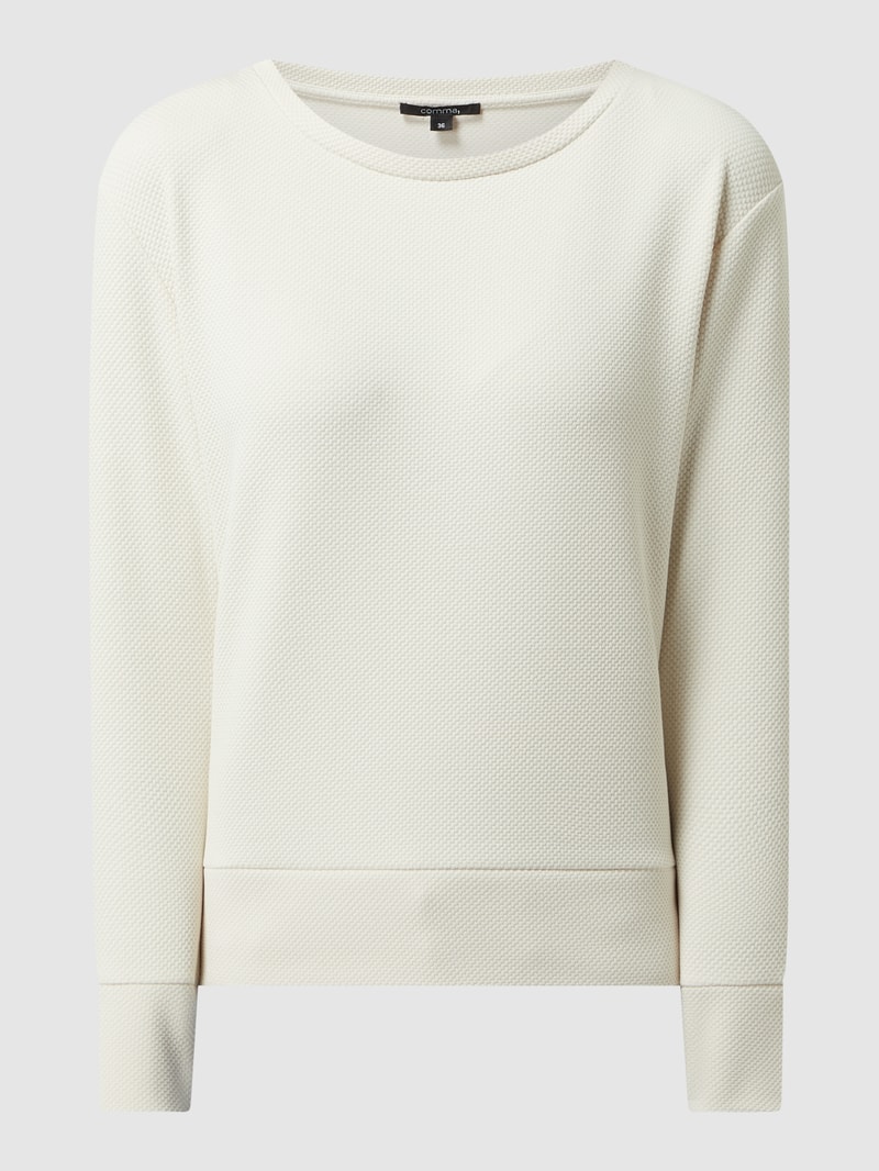 Sweatshirt mit Webstruktur in ecru