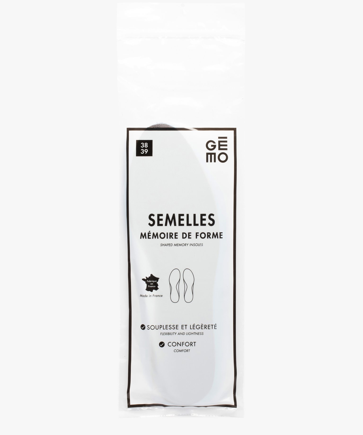 Semelles antibactériennes en mousse mémoire de forme bleu | GEMO