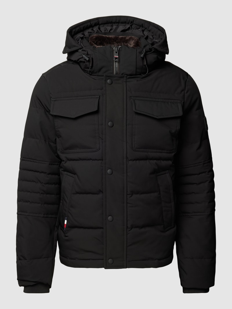 Jacke mit Kapuze Modell 'ROCKIE' in schwarz