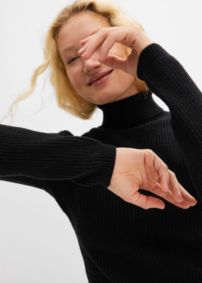Rollkragenpullover, eng anliegend
