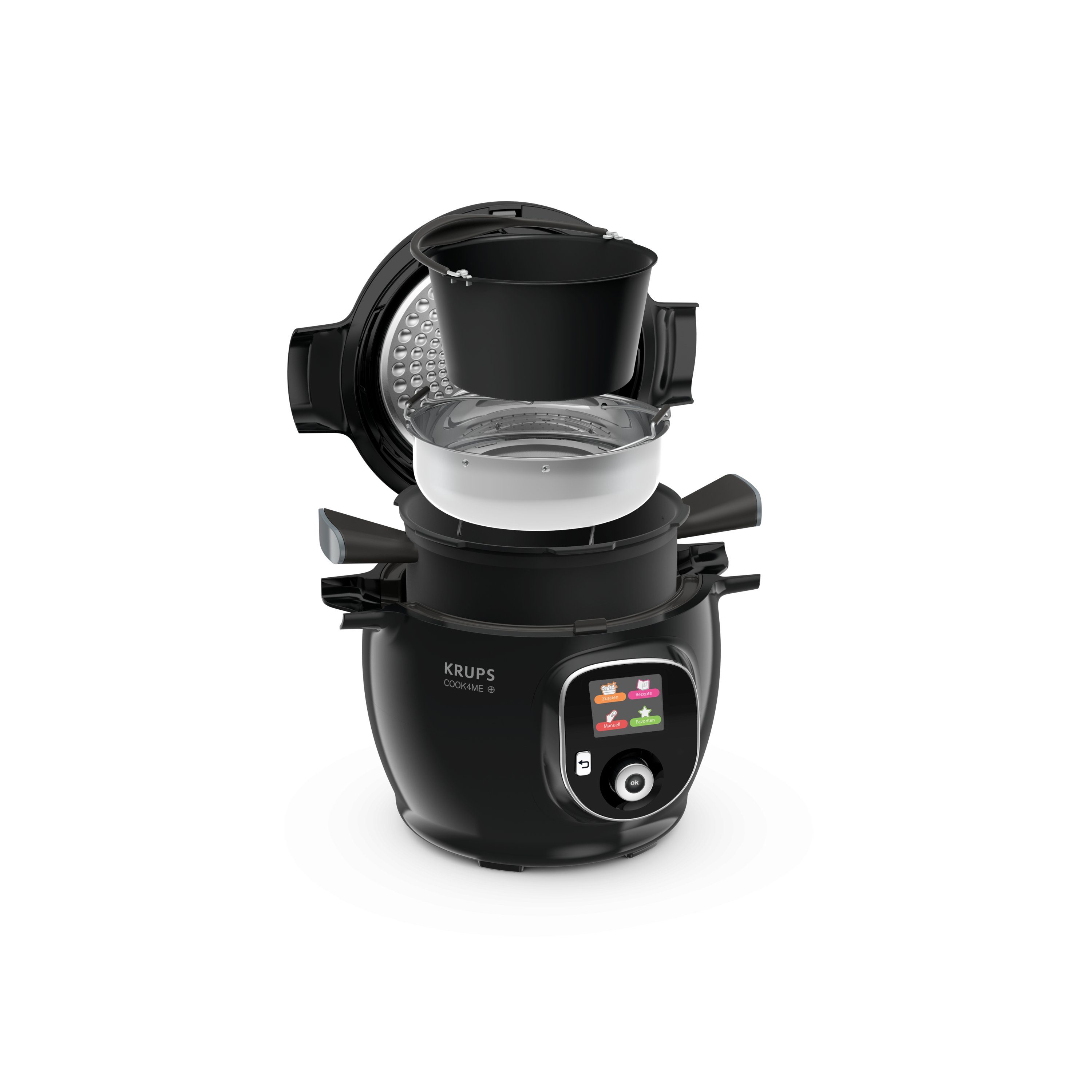 Krups Multikocher Multikocher Cook4me+ Gourmet CZ7128, 1600 W, 6,00 l Schüssel, 150 vorinstallierten Rezepten, Antihaft Kochbehälter