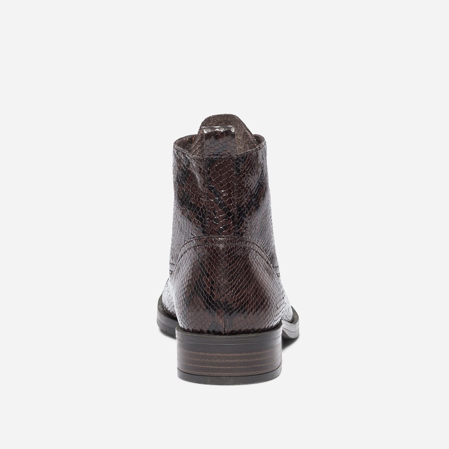 Bottine ERAM FLEX marron en cuir effet python à lacet