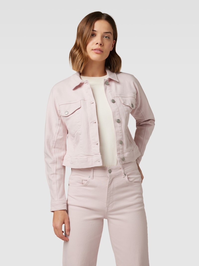 Cropped Jeansjacke mit Label-Details Modell 'PENNY' in hellrosa