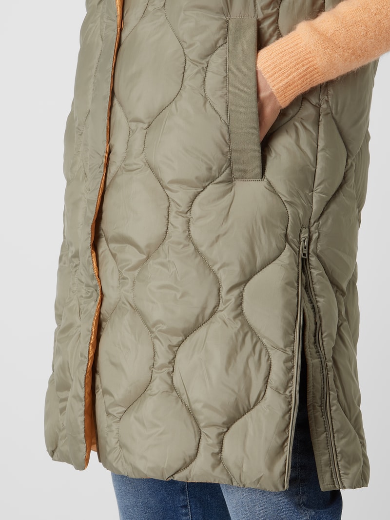 Longweste mit Kapuze in khaki