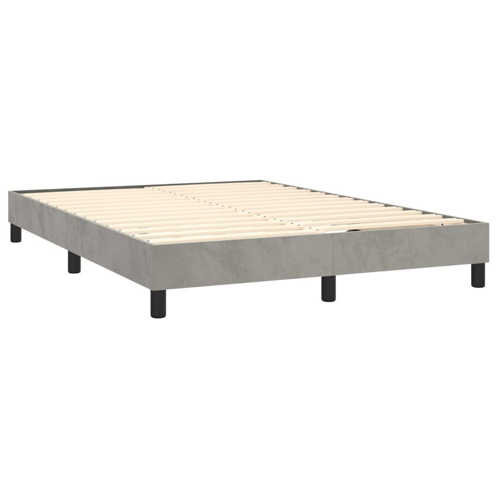 Merax Boxspringbett mit LED und höhenverstellbarem Kopfteil, 140x200cm mit Samtbezug inkl. Matratze, Polsterbett, Doppelbett