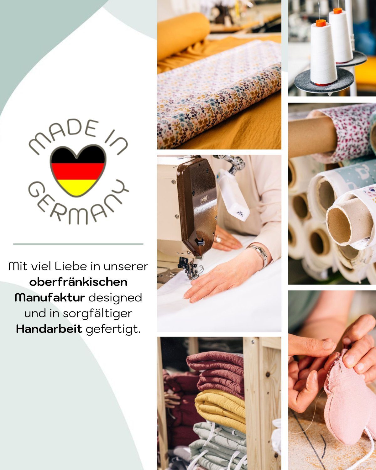 Stubenwagen-Matratzen Polster/Korbumrandung zartes creme für Stubenwagen, Mionido, Made in Germany, Liebevolle Handarbeit