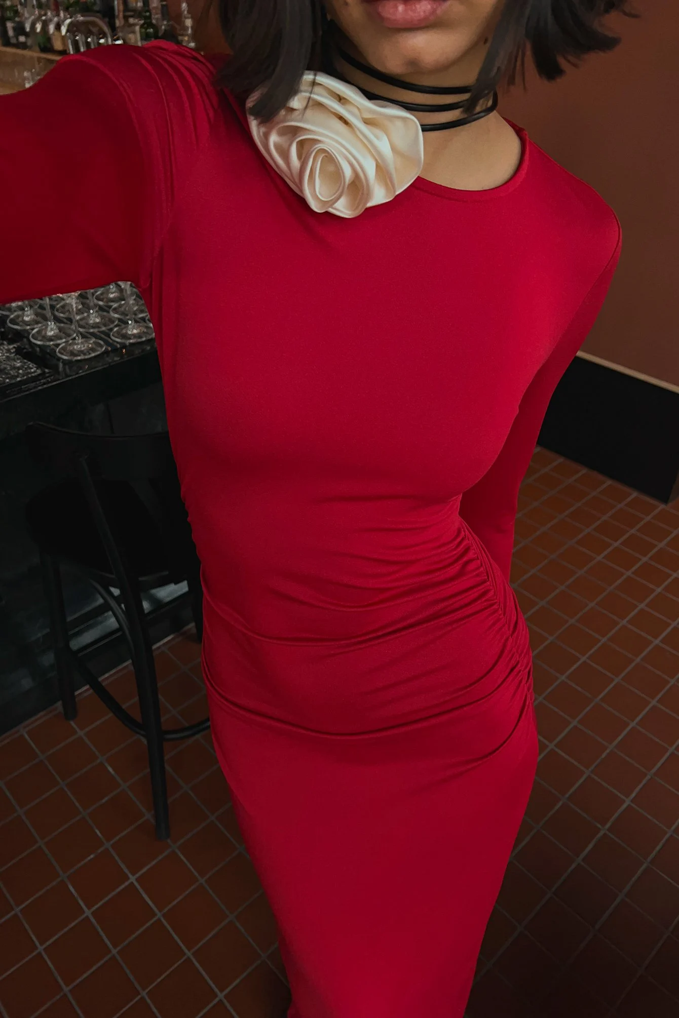 Langärmeliges Maxikleid