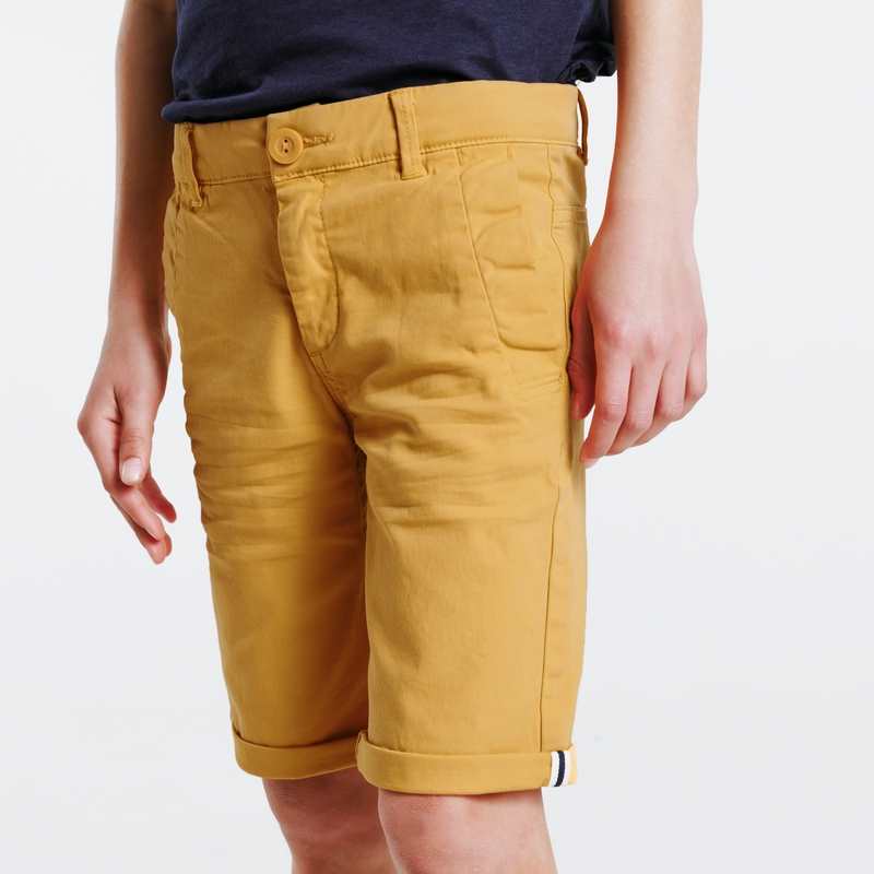 Bermuda slim en toile unie jaune garçon