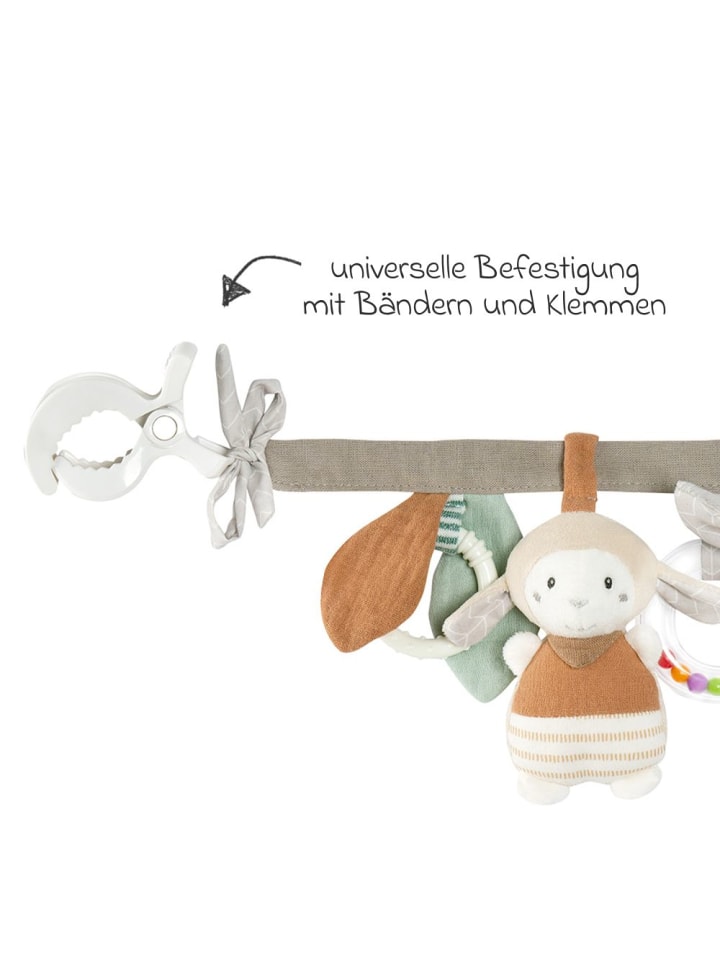 Fehn Kinderwagenkette mit Rassel & Quietsche - Esel & Schaf in grau,bunt günstig kaufen onesize