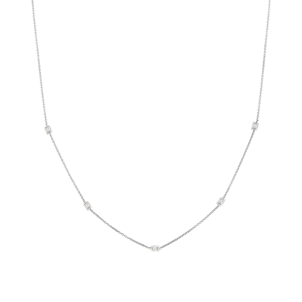 Elli Elli Collier Filigranes Simplement Élégantes avec Cristaux de Zircone Collier Fem collier