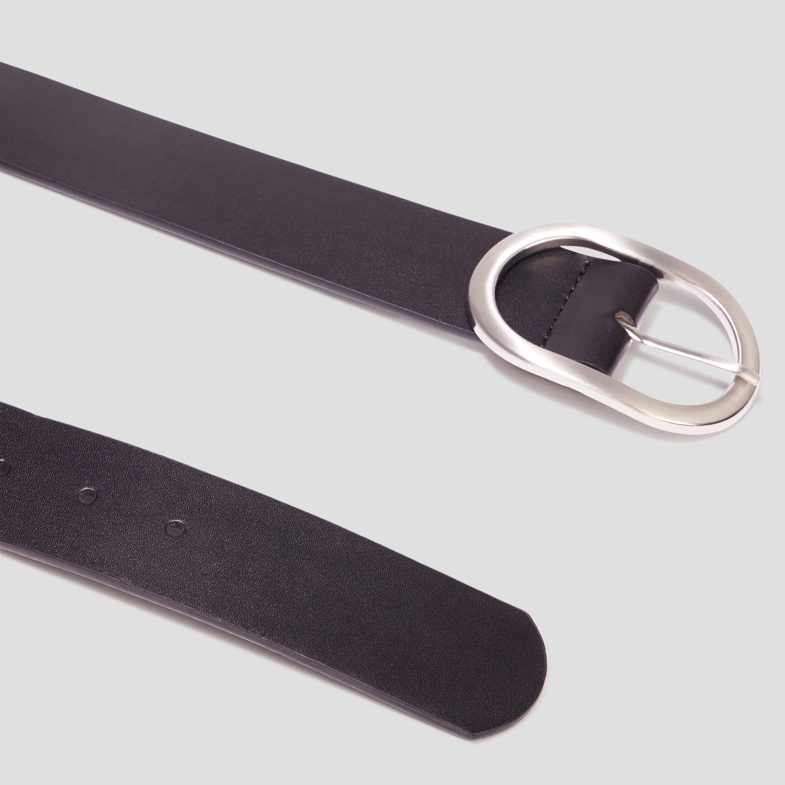 Ceinture avec boucle ovale noir femme | La Halle