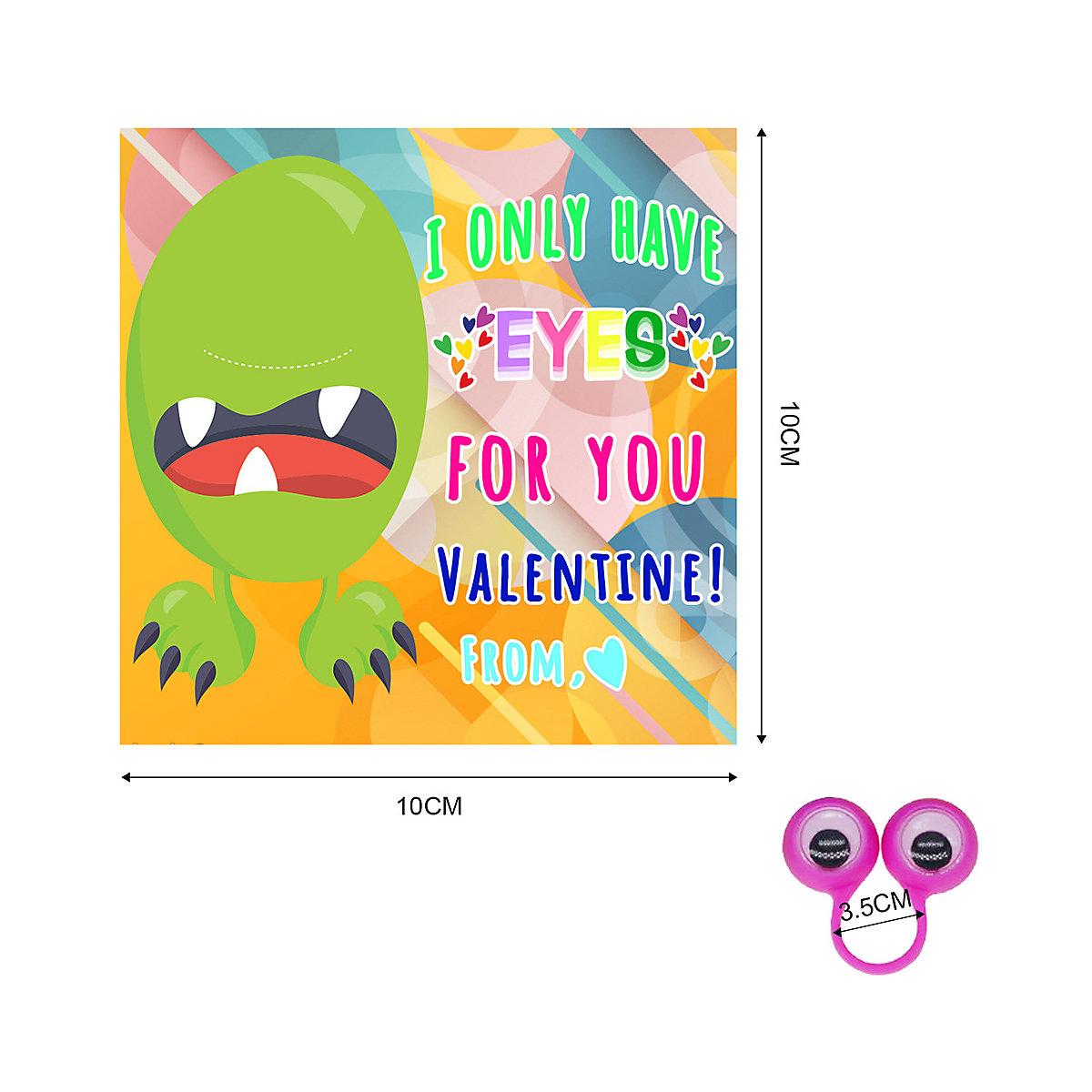 Ringe mit Augen Fingerpuppe Fingerspielzeug Geburtstagskarte Valentinstag Geschenk Grußkarten für Kinder