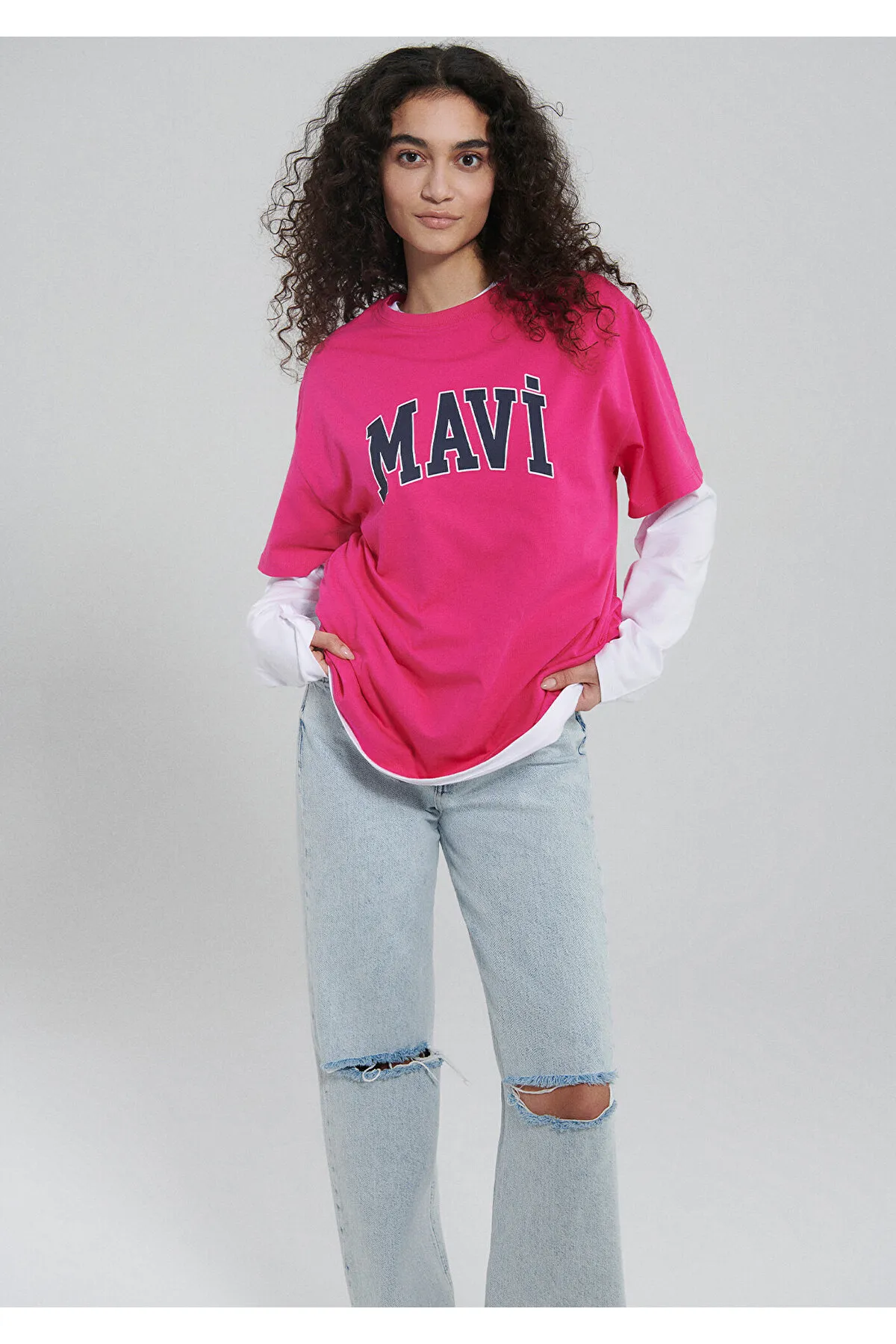 Mavi  Rosa T-Shirt mit Logo-Print Übergröße / weiter Schnitt1600843-70918