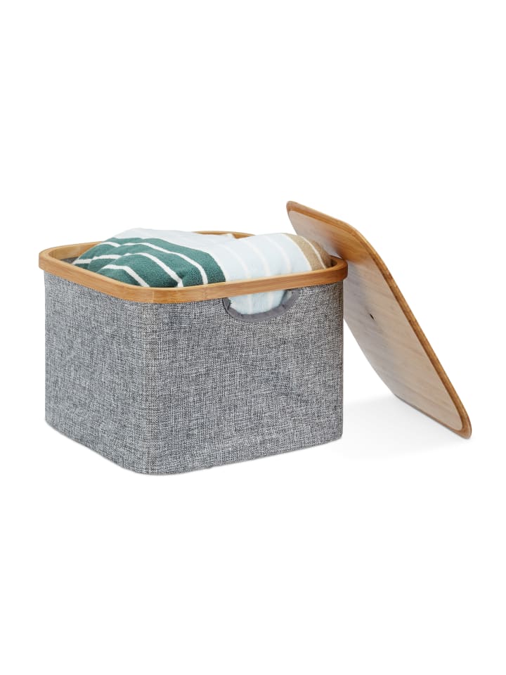 relaxdays Aufbewahrungskorb in Grau - (B)33 x (H)25 x (T)33 cm günstig kaufen onesize