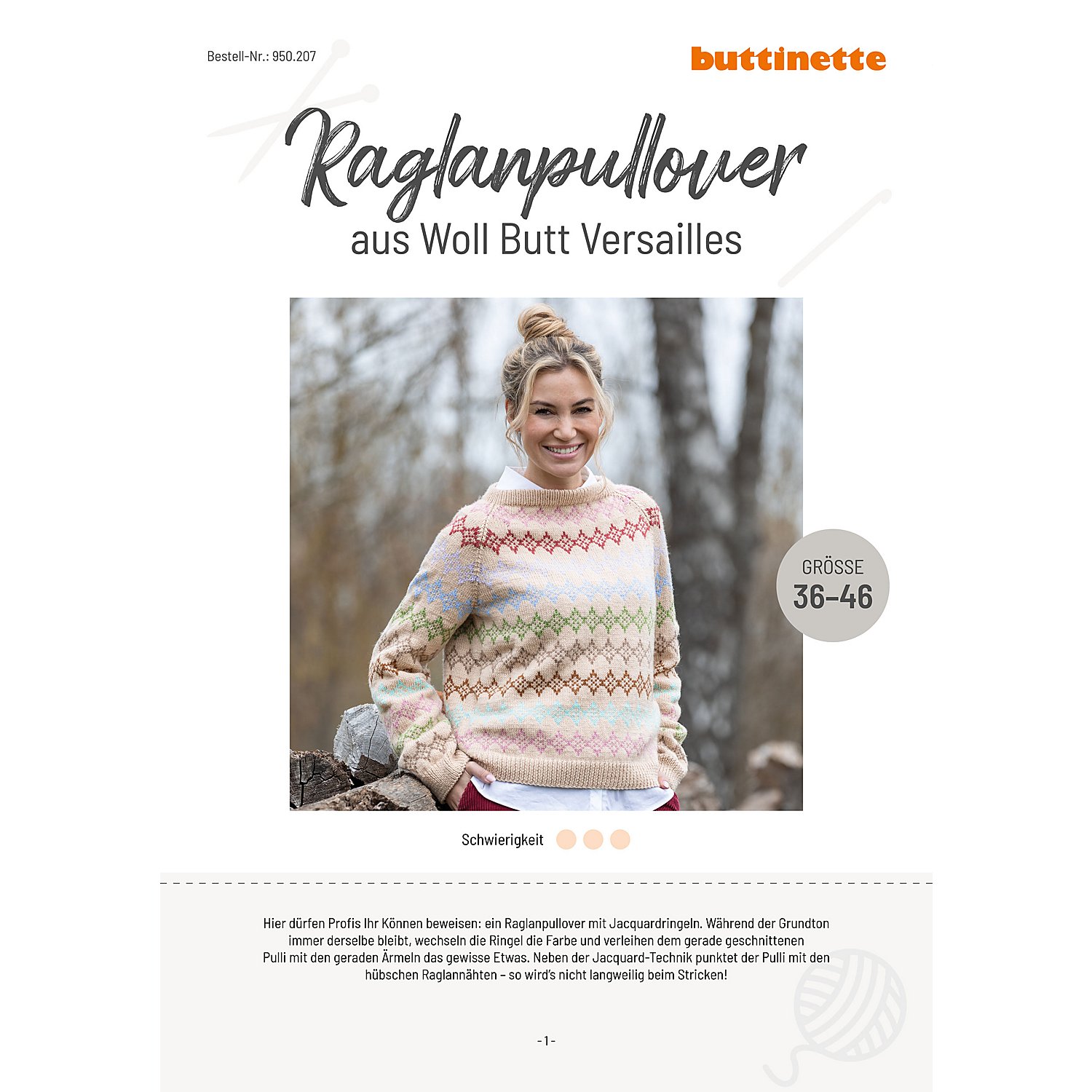 Strickanleitung – Raglanpullover aus Woll Butt Versailles