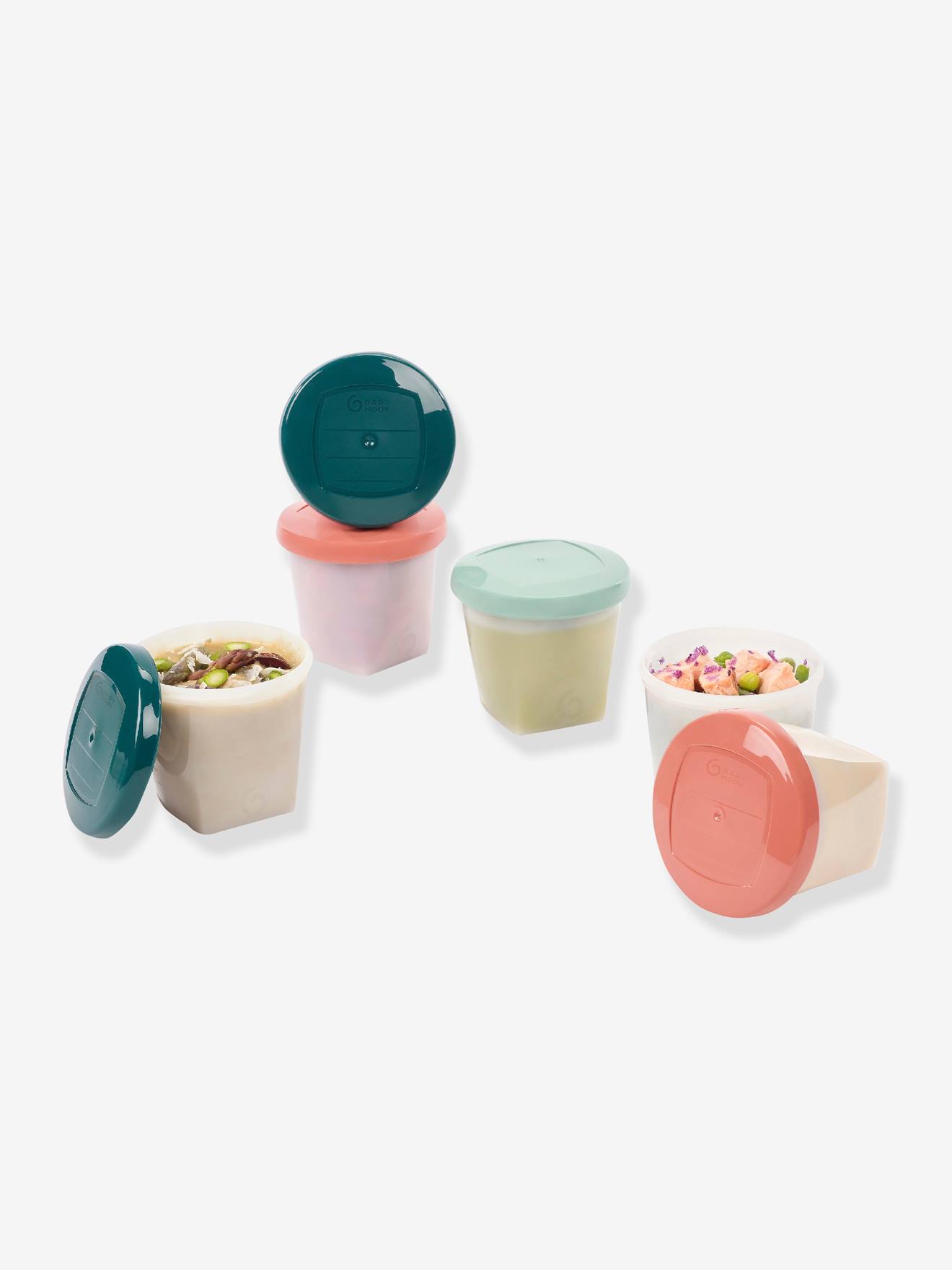 Lot de 6 boîtes hermétiques 250 ml Babybols biosourcés BABYMOOV blanc