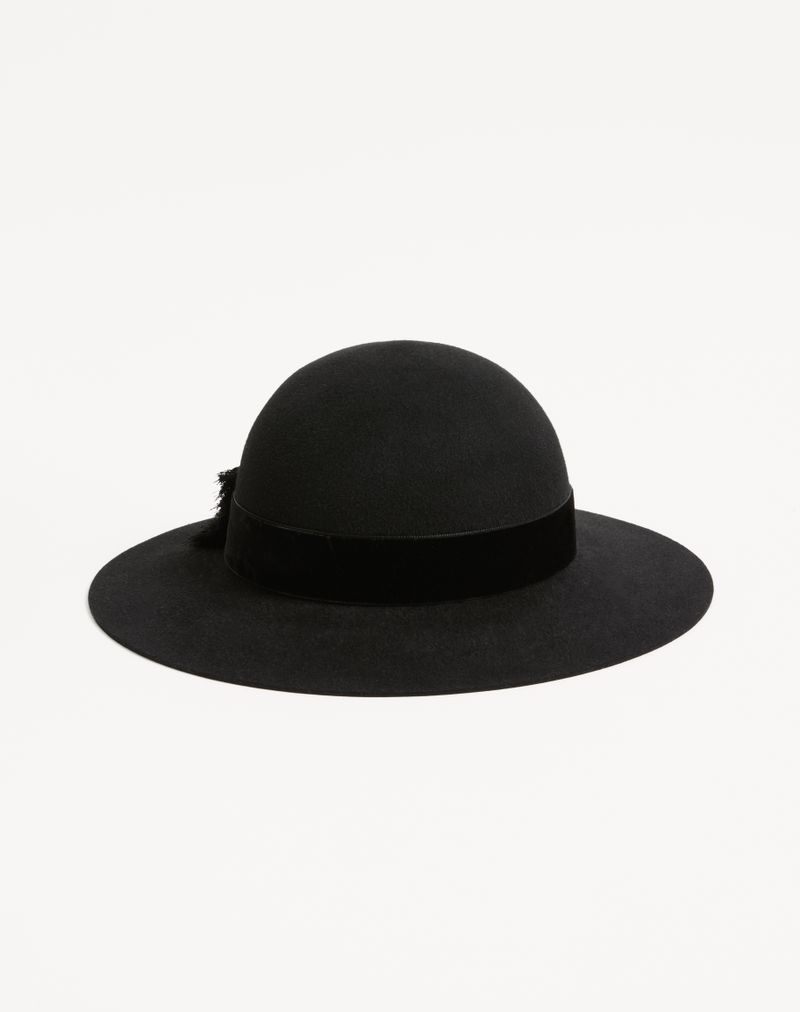 VLogo Signature Hat i Lapinstof og fløjl med taftsløjfe