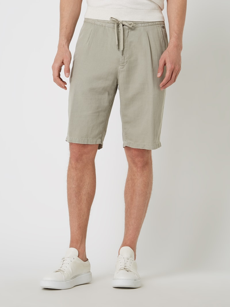 Shorts mit Leinen-Anteil in camel