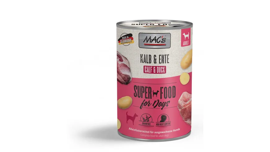 MAC's DOG Hundenassfutter Rentier, Rind & Gemüse 400 g