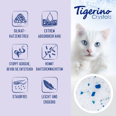 Tigerino Crystals Katzenstreu gemischtes Probierpaket 6 x 5 l