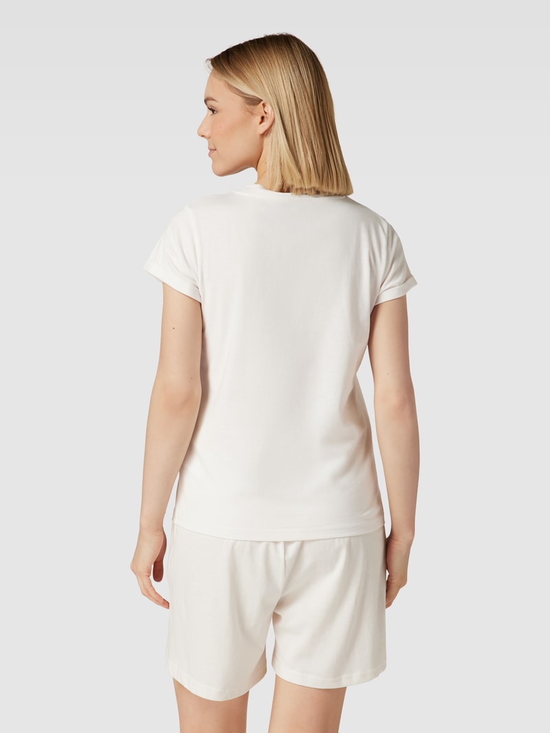 Pyjama aus reiner Baumwolle mit Rundhalsausschnitt in offwhite