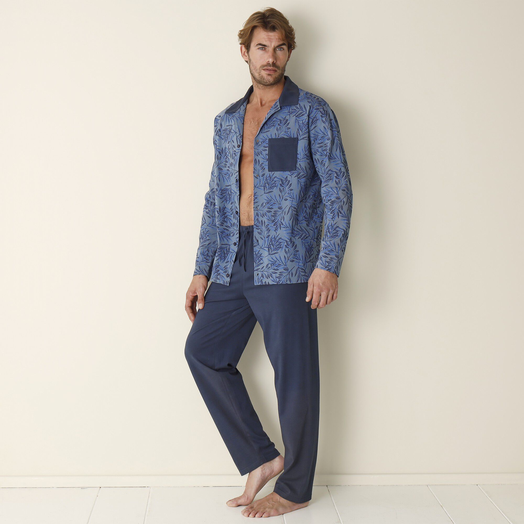 Pyjama coton fantaisie manches longues