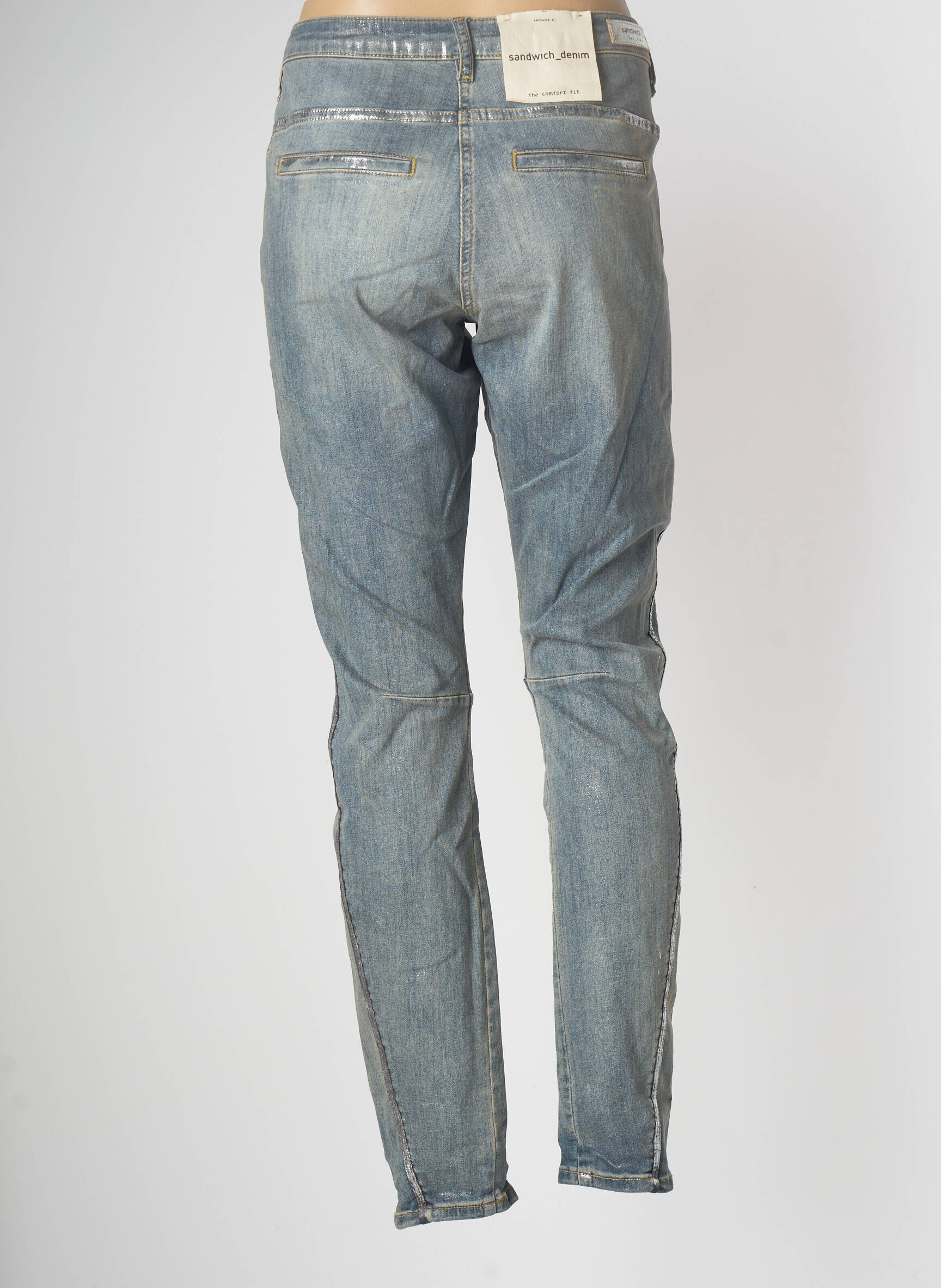 Sandwich Jeans Coupe Slim Femme couleur bleu
