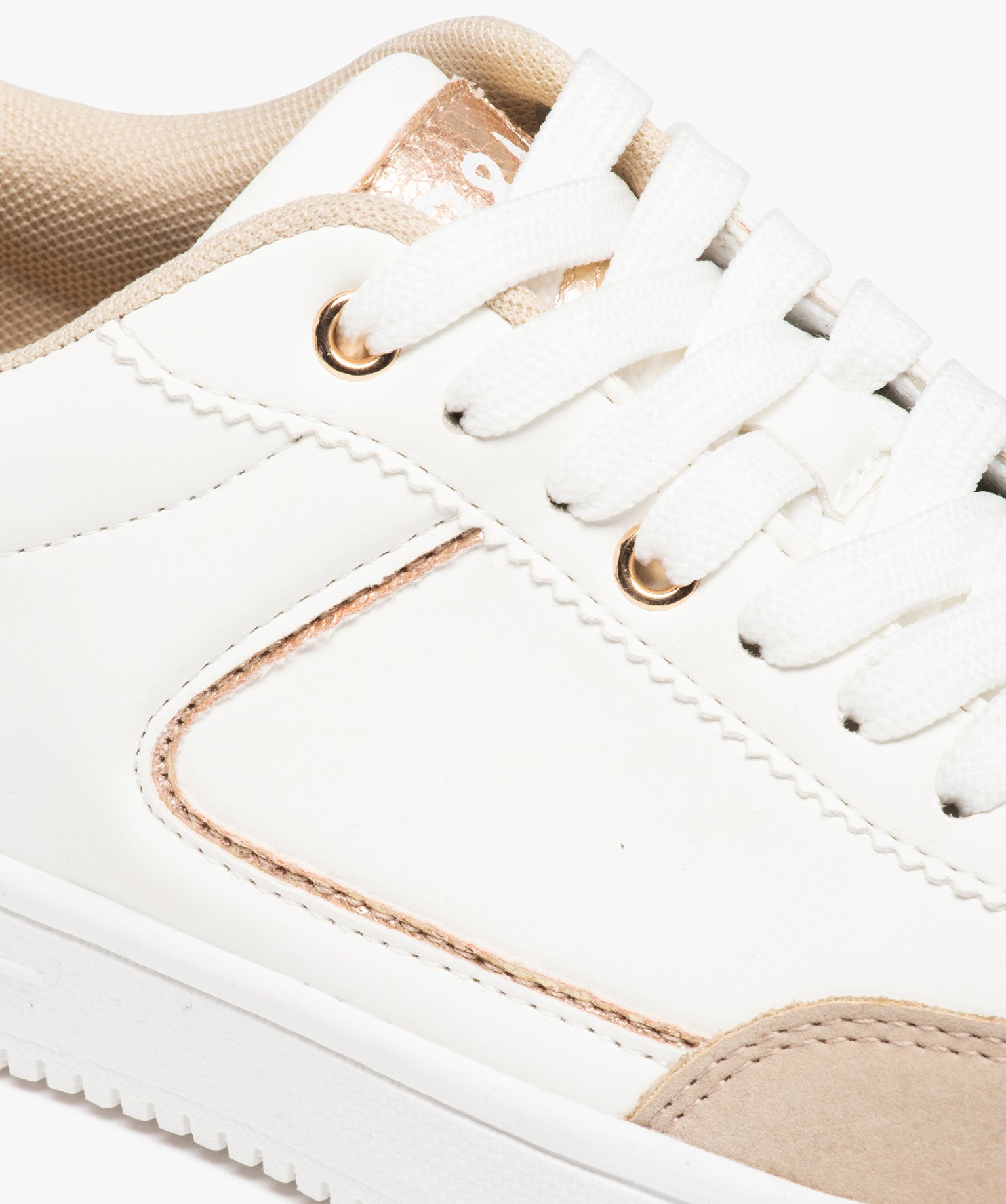 Baskets femme rétro à détails brillants et colorés - Ban... blanc | GEMO