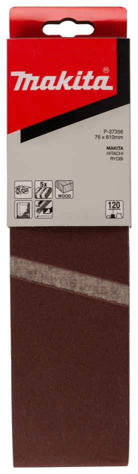 Makita dodatki P-37356 Brusilni trak 610 x 76 mm K120 5 kosov.