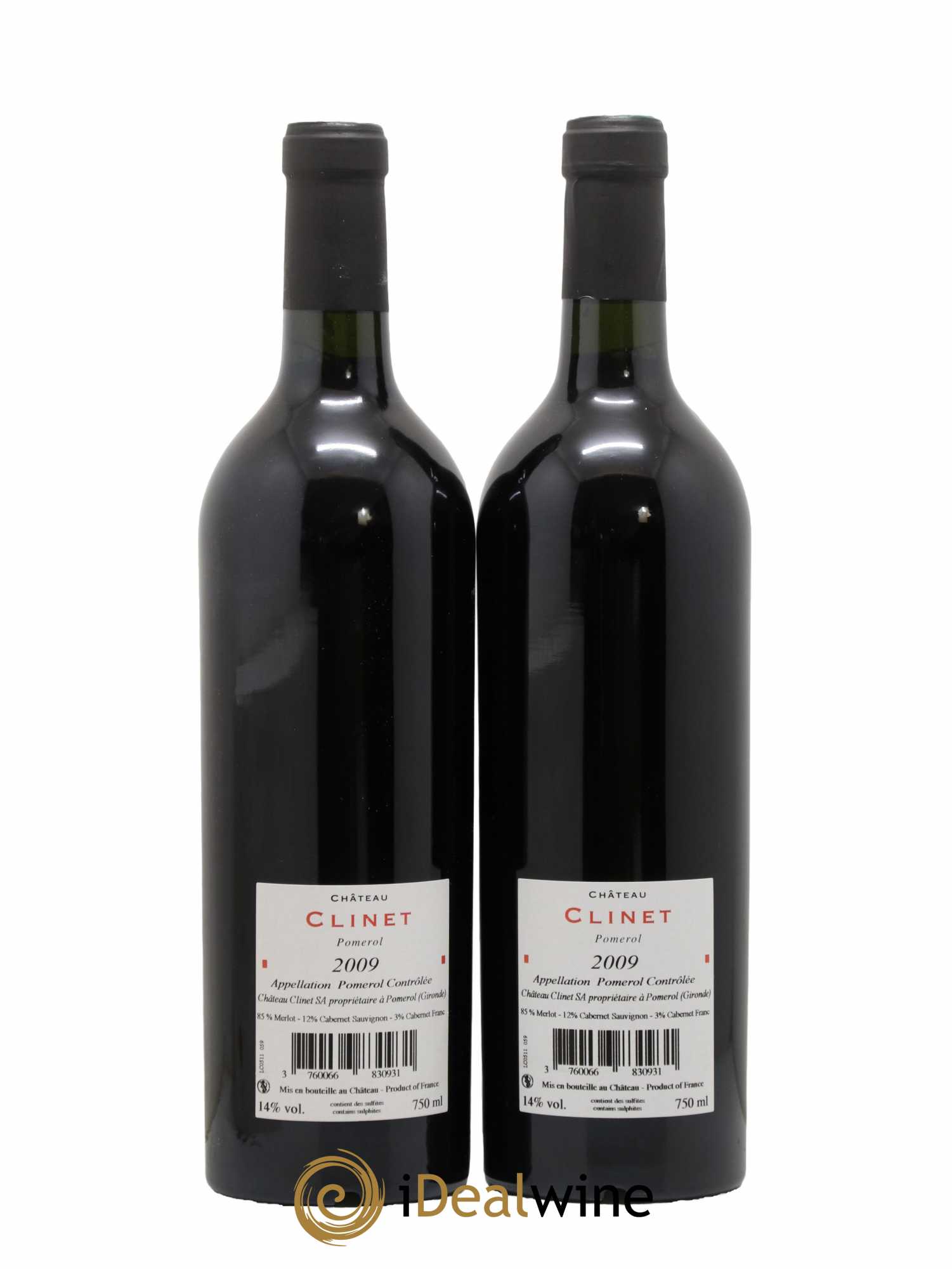Château Clinet  2009 - Lot de 2 Bouteilles