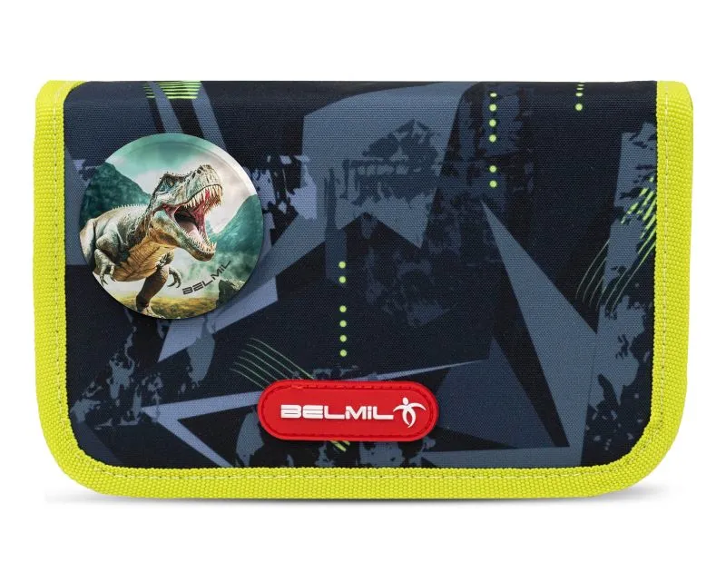 Belmil Classy Plus Schulranzen Set 5-teilig mit Brustgurt - T-Rex Lime