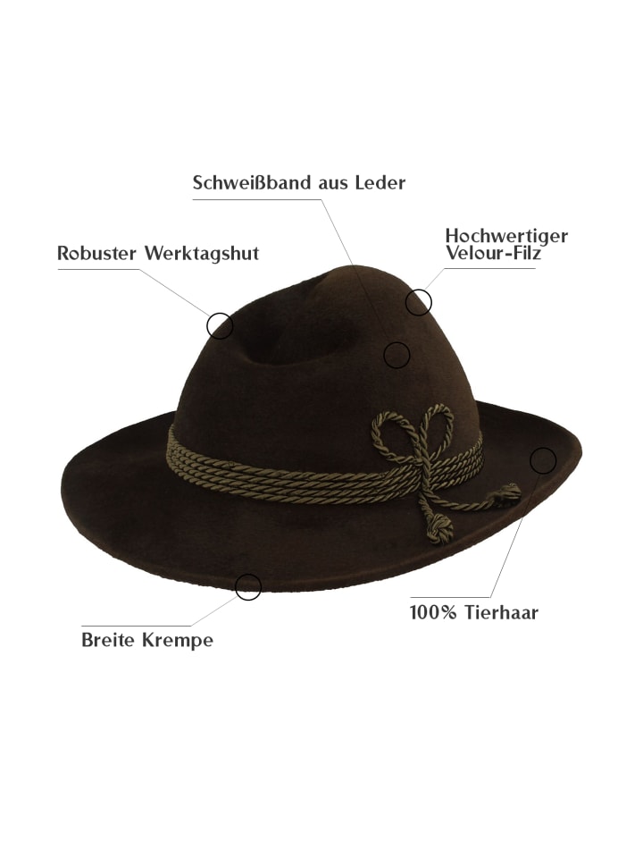 BREITER Trachtenhut in grün günstig kaufen