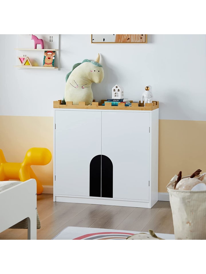 SoBuy Kinderregal in Weiß und Natur - (B)86 x (H)87 x (T)30cm günstig kaufen onesize
