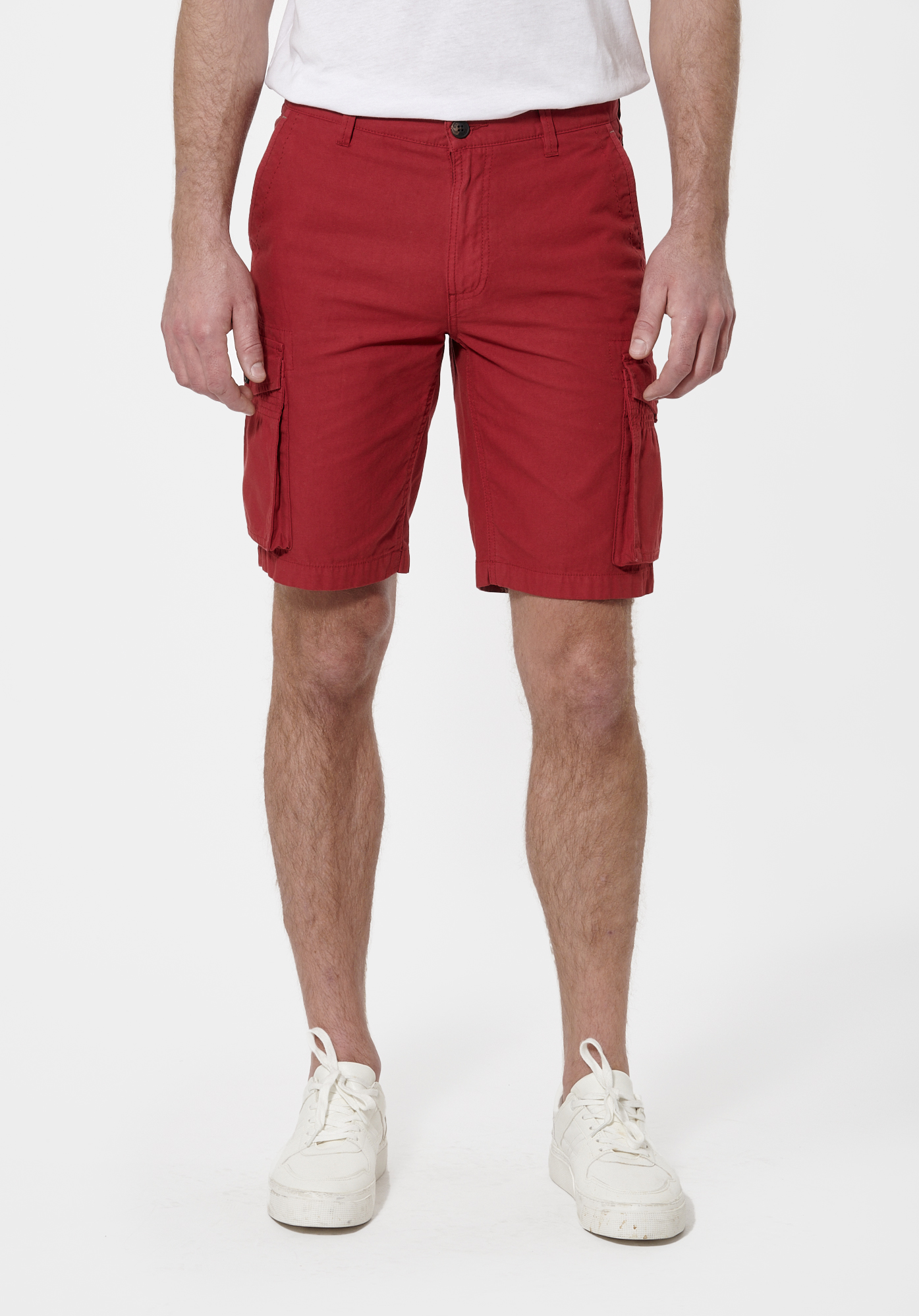 MARCO  Short rouge cargo Homme en 100% coton