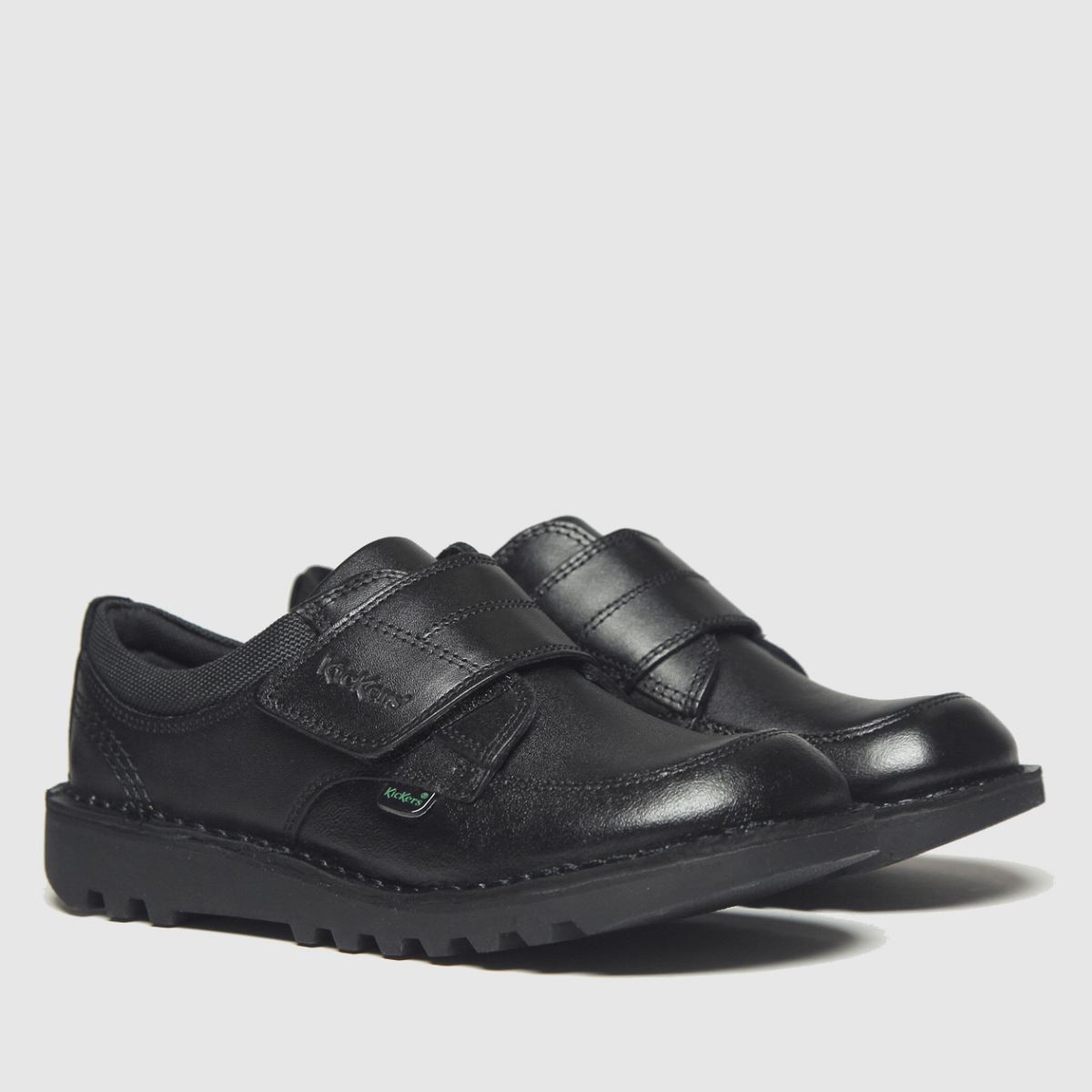Kickers svarta scuff lo pojkar juniorskor