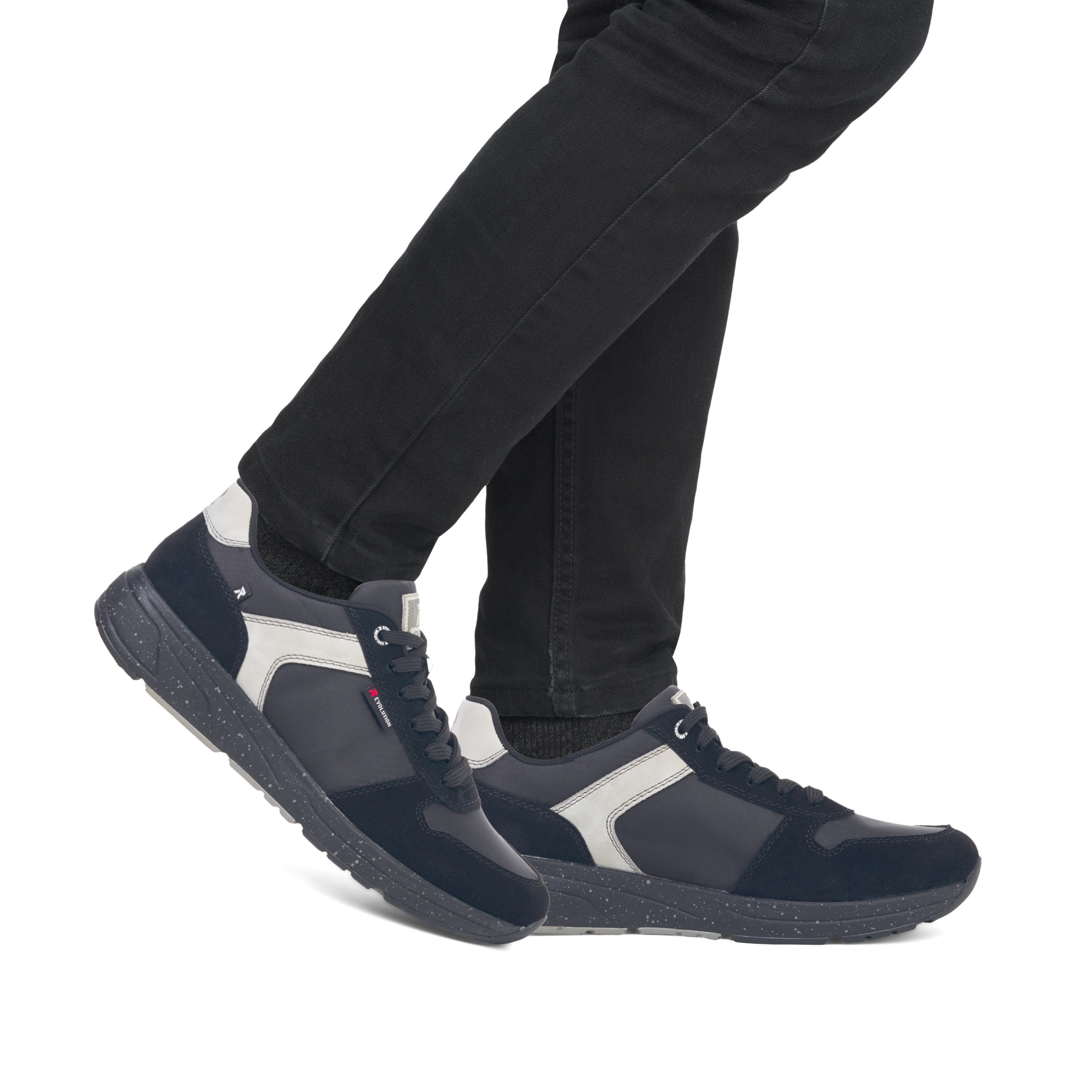 Rieker Herren Sneaker Low carbon-black silver-grey