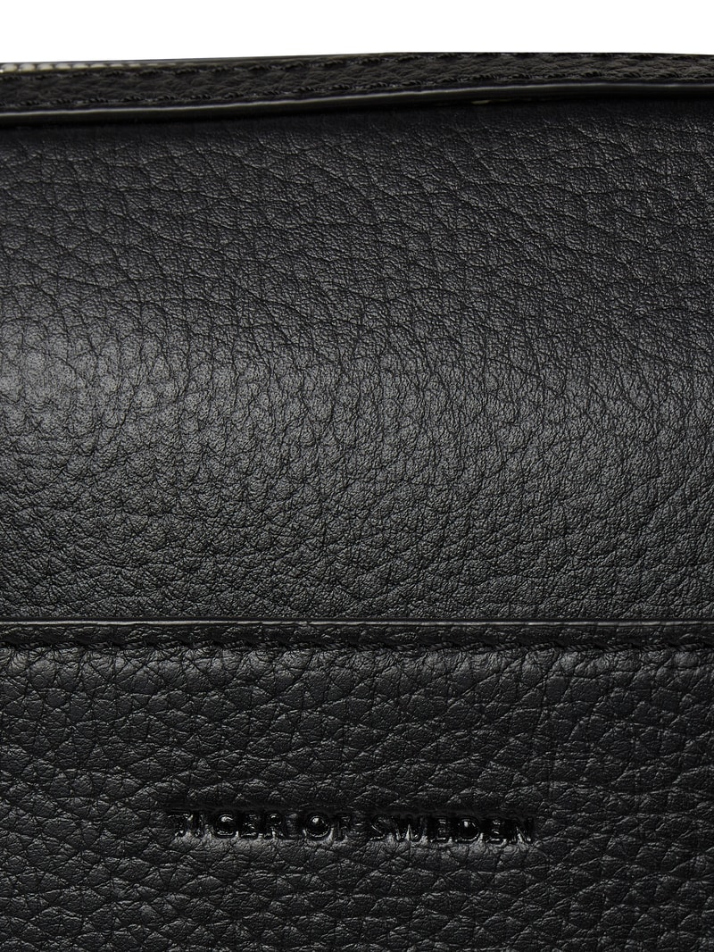 Laptoptasche aus Leder in schwarz