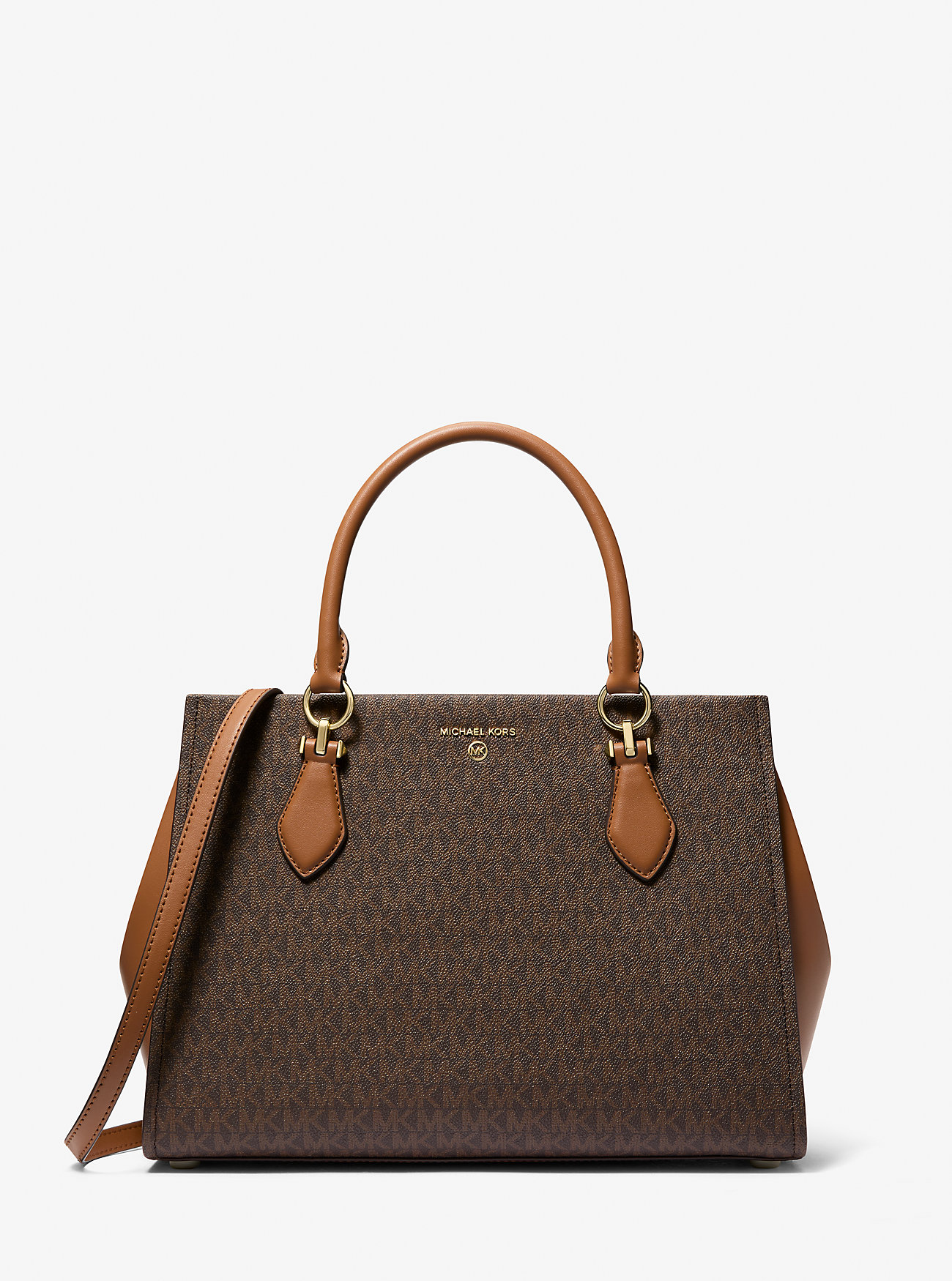 Marilyn Large Logo Satchel - BRN/ACORN