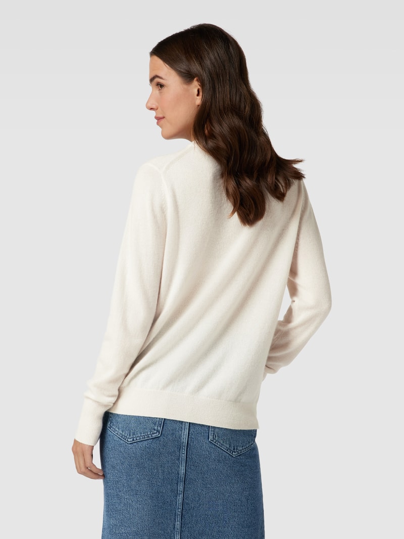Kaschmirpullover mit Rundhalsausschnitt in offwhite