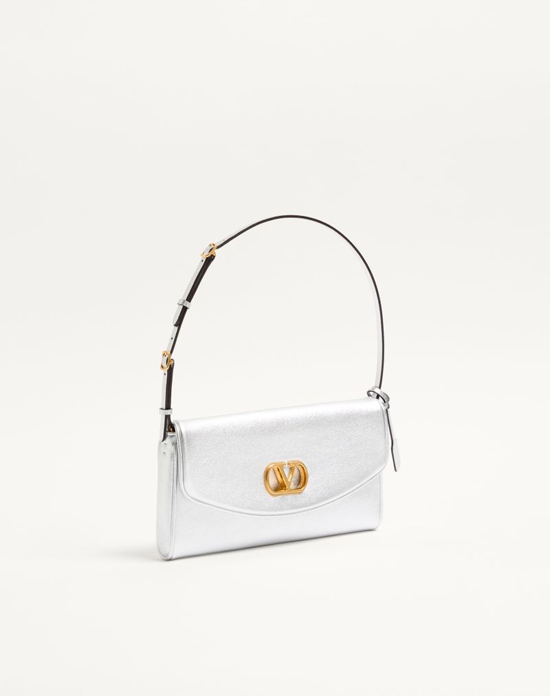 Bolsa de ombro pequena Valentino Garavani Devain em couro napa laminado