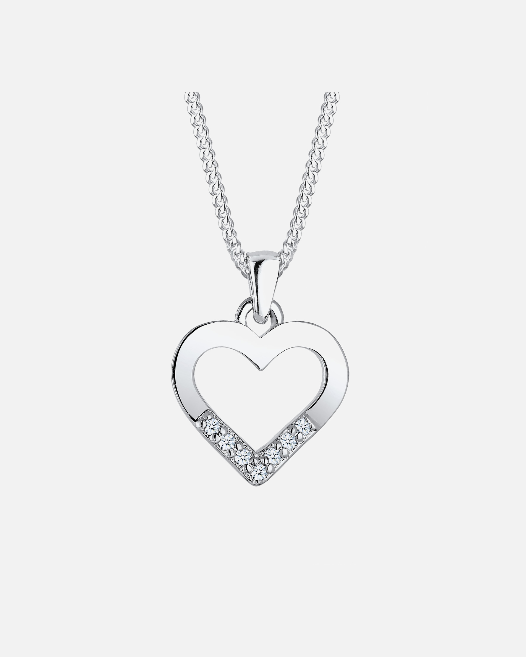 Ženski obesek Elli DIAMONDS v obliki srca z diamantom (0,035 ct.) - (925/1000) srebro