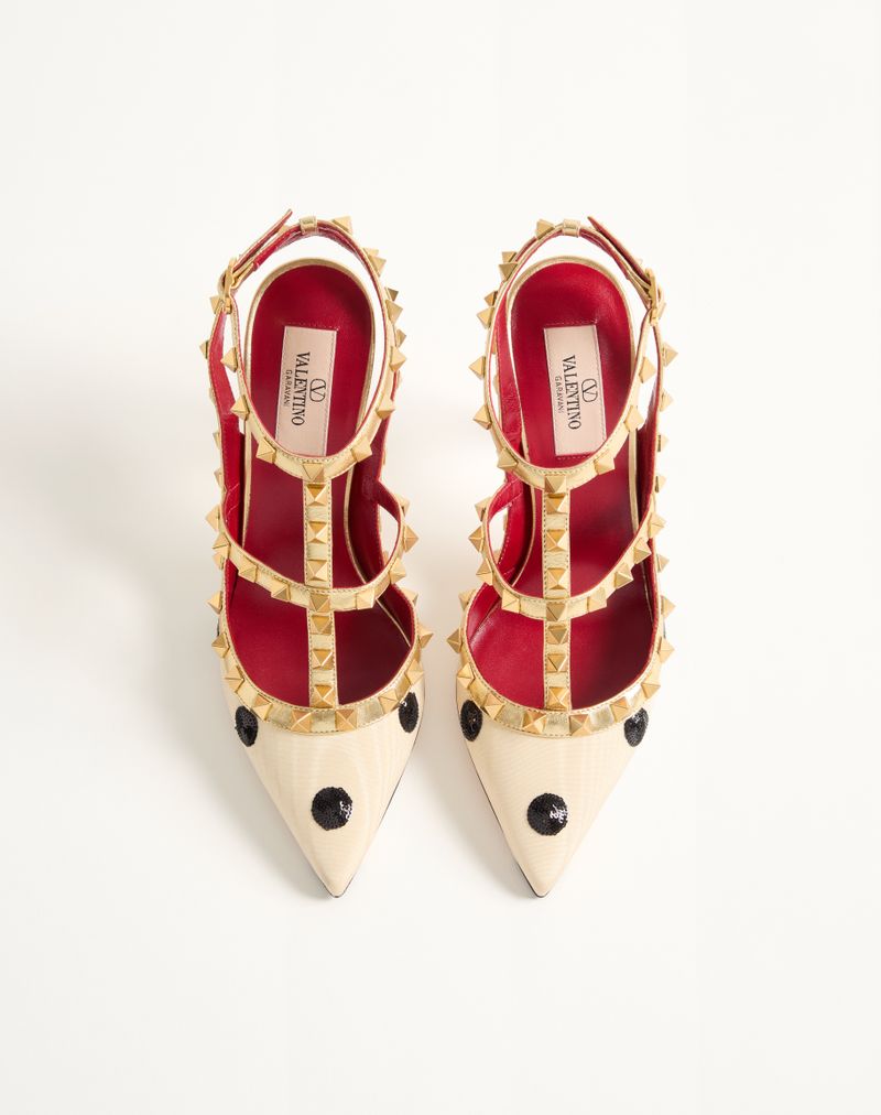 Rockstud Décolleté Med Plus De Pois Broderi 100mm