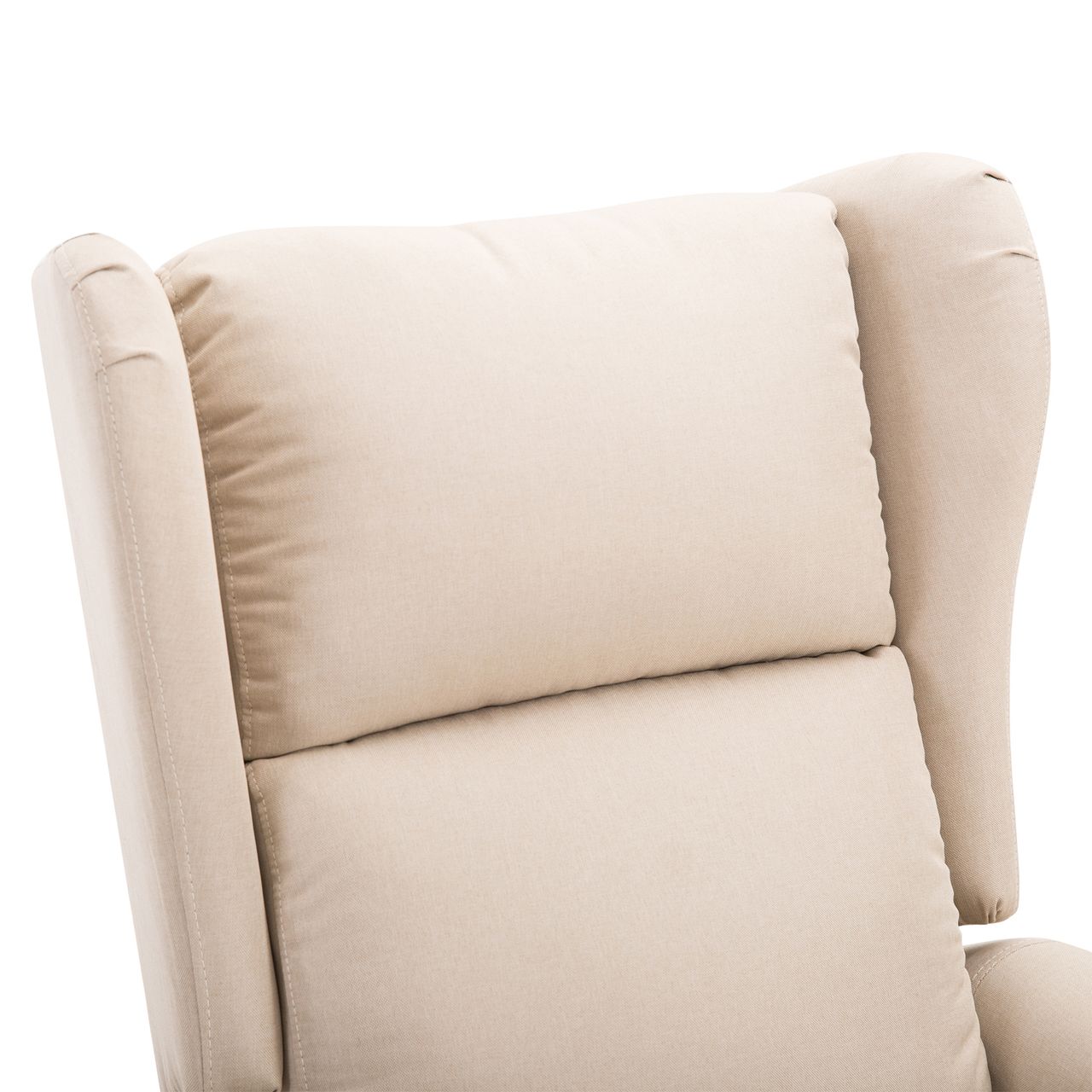 HOMCOM Aufstehsessel Fernsehsessel mit Aufstehhilfe elektrisch Liegefunktion Leinen Creme 72,5 x 94 x 109cm