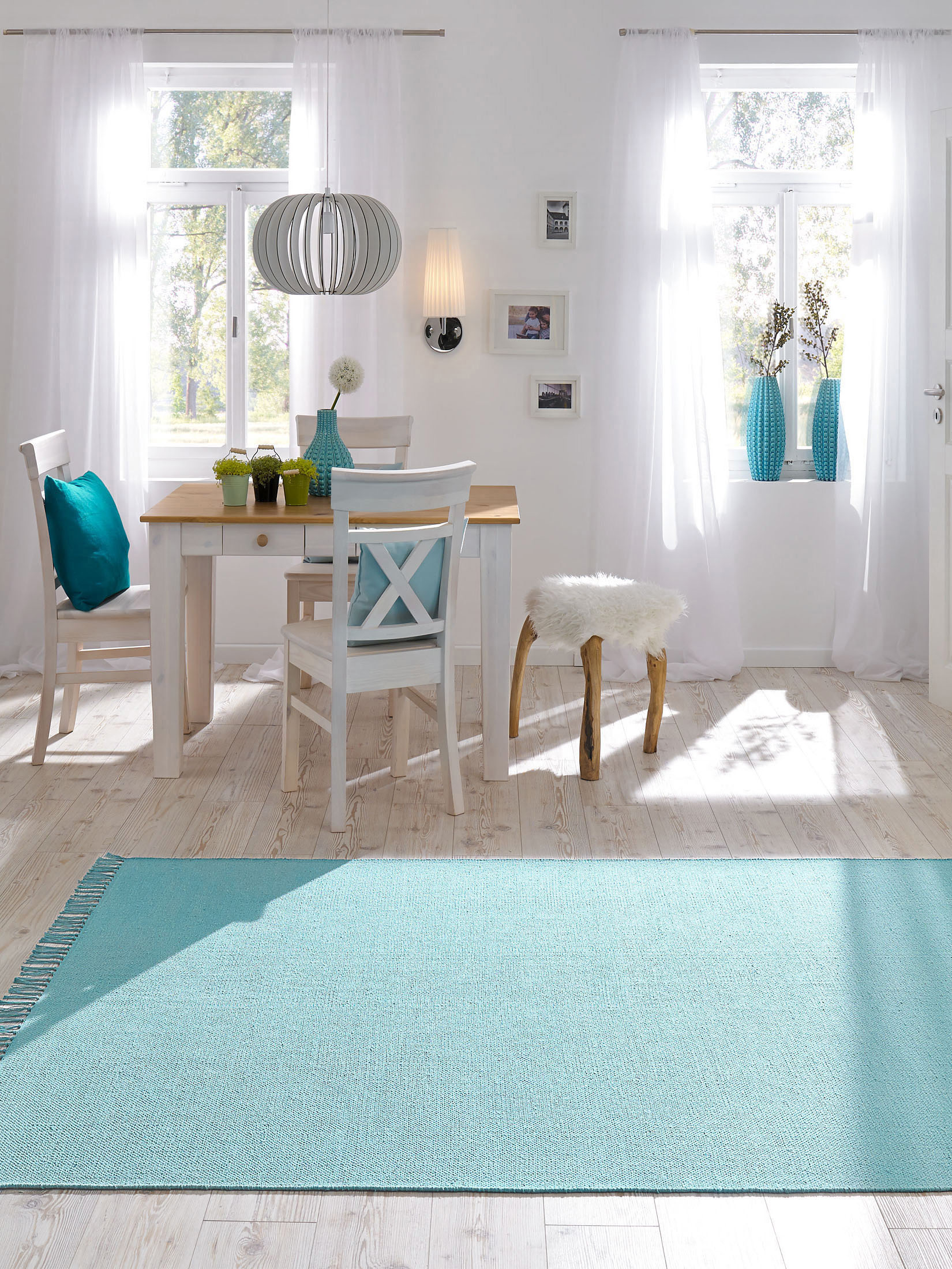 Summerweave Baumwoll-Teppich, Aqua