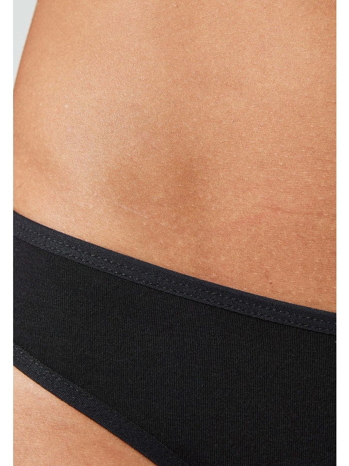 SNOCKS Tangas aus Bio-Baumwolle 3 Stück in Schwarz günstig kaufen