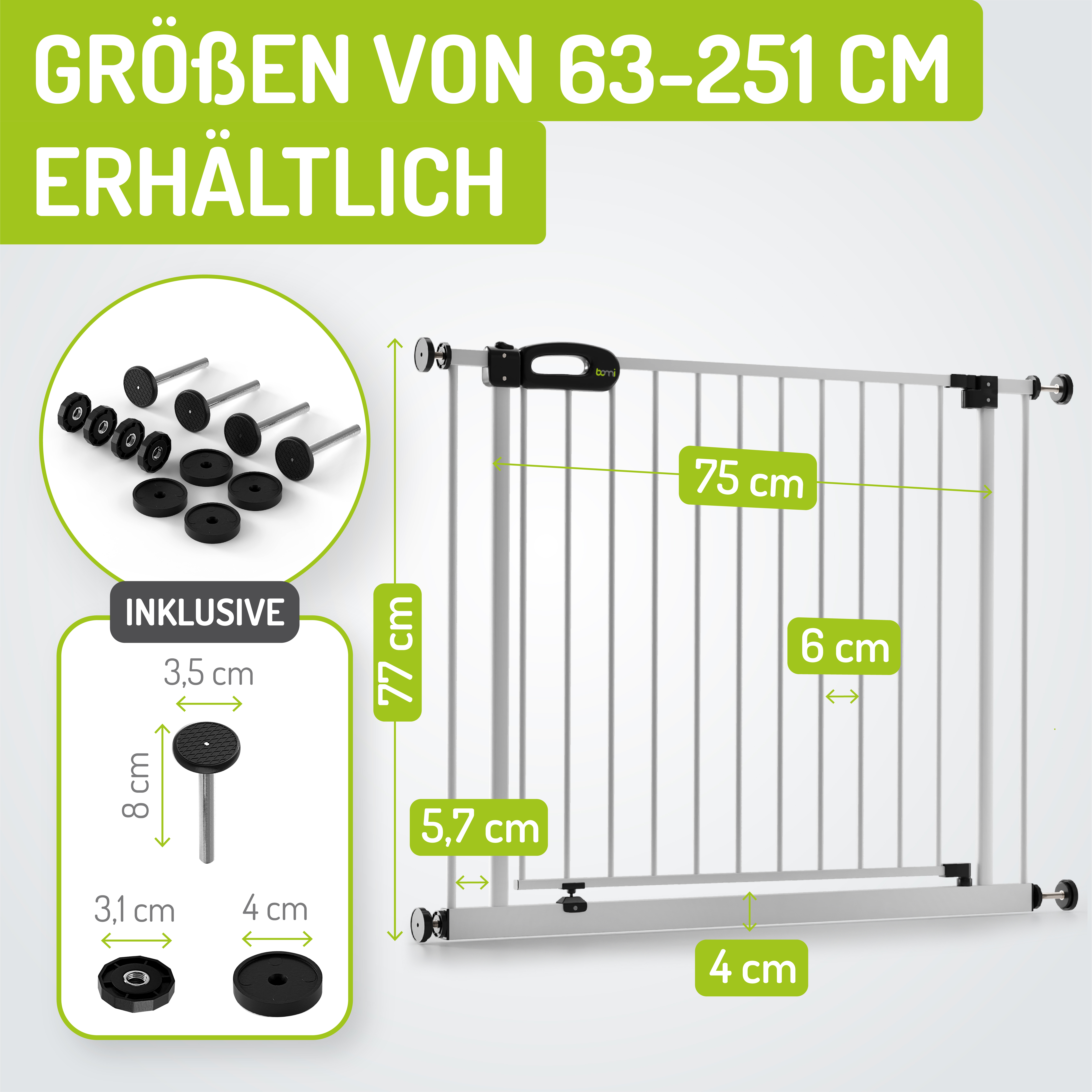 bomi Türschutzgitter & Hundeklappen bomi Türschutzgitter Merle 63-111 cm XL