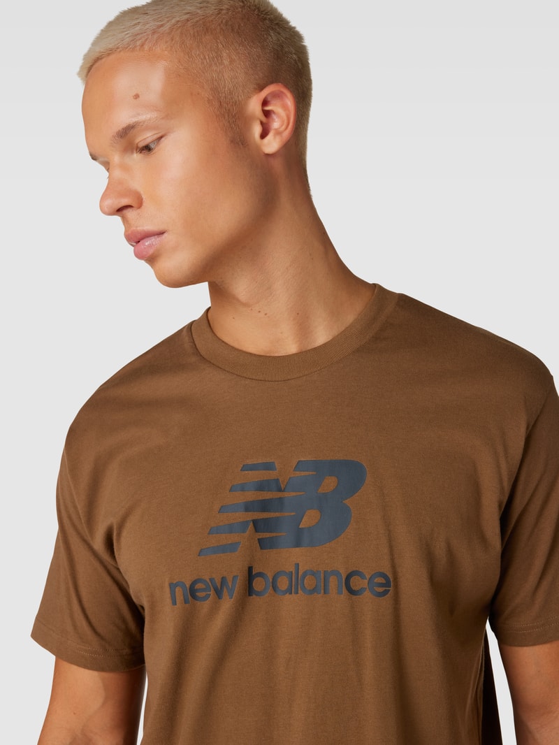 T-Shirt mit Logo-Print in dunkelbraun