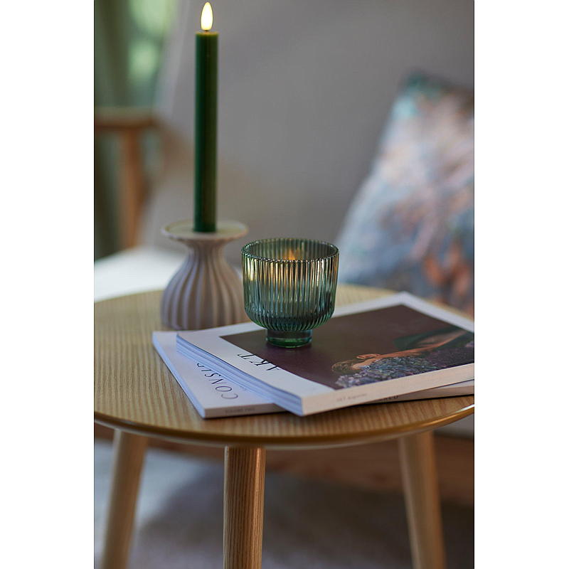 Vie Home Kronelys 2-pk 24 cm LED timer grønn
